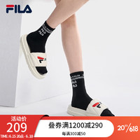 斐乐（FILA）DRIFTER女鞋拖鞋2023夏新款厚底凉拖休闲沙滩鞋漂流船 香草冰-VI 35.5