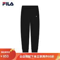 斐乐（FILA）男裤针织长裤2022冬季新款加绒裤休闲裤运动裤保暖 正黑色-BK 165/76A/S