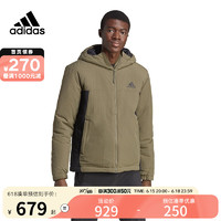 Adidasyysports 阿迪达斯男子新款户外休闲保暖三条纹连帽运动棉服 HM2264 XS