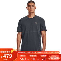 安德玛（UNDERARMOUR）春夏RUSH Seamless男子训练运动短袖T恤1376781 灰色012 M