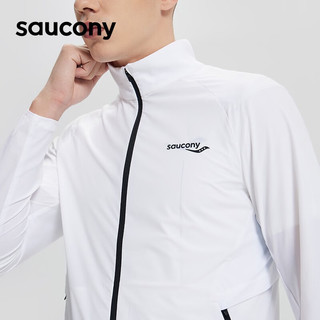 Saucony索康尼梭织外套男轻薄防风透气跑步皮肤衣旗舰23夏季新品男子夹克 白色-2 XL(180/100A)