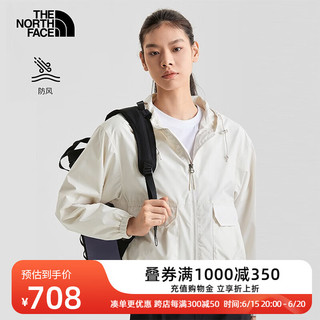 THE NORTH FACE 北面 女防风夹克防泼水舒适柔软连帽夹克23春季上新7WC5 N3N/米白色 XL/170