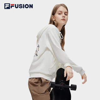 FILA FUSION 斐乐潮牌女子卫衣2023春季时尚休闲针织连帽上衣