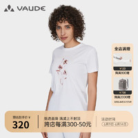 巍德（VAUDE）春夏户外新品速干T恤女抗菌圆领短袖女简约印花功能T恤VG2227209 VAUDE白 S