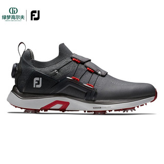 Footjoy高尔夫球鞋新款男士HyperFLex系列运动轻量舒适golf有钉鞋 炭黑/灰/绿51044 42