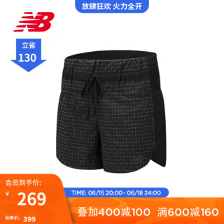 NEW BALANCE NB官方23新款女款运动健身跑步训练梭织短裤运动裤 BK WS31255 M