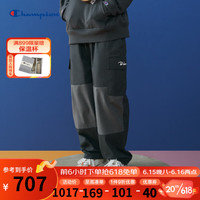 Champion 双边胶印草写LOGO口袋 阔腿工装裤 深灰色 S