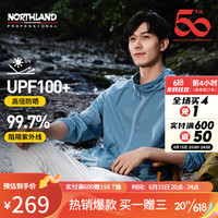 诺诗兰23年春夏新款男女士冰蝉防晒皮肤衣高倍防紫外线upf100+情侣款轻薄透气防泼凉感防晒服外套 远空蓝色-男 190