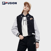 FILA FUSIONFILA FUSION斐乐潮牌女子针织长袖外套2023春时尚宽松棒球服外套