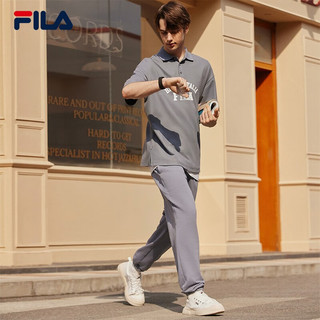 斐乐（FILA）FILA 斐乐多彩情侣款长裤2023夏季新款时尚休闲针织裤 木碳灰-DY S