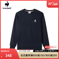 乐卡克 法国公鸡男女同款23年春夏新款简约圆领套头卫衣CO-1648231 藏青 S