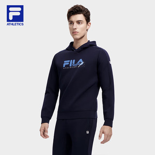 FILA 斐乐官方男子卫衣2023春基础简约连帽运动健身针织上衣