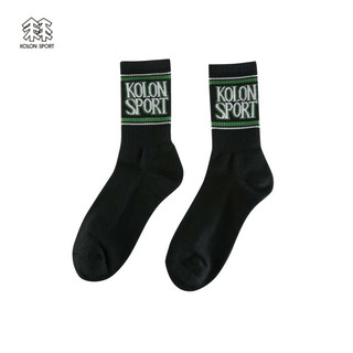 KOLON SPORT/可隆长袜 男女同款春夏户外休闲亲肤百搭运动露营徒步袜子 LUSC3MNK04-BK 黑 24