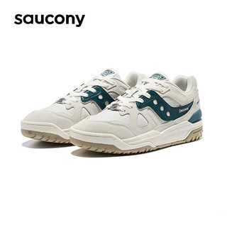 Saucony索康尼CROSS 90男女经典复古休闲鞋情侣缓震运动鞋白绿42.5