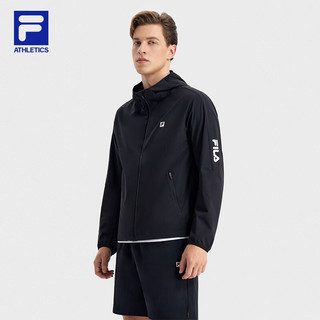 斐乐（FILA）FILA 斐乐男子运动套装2023夏季新款运动外套短裤套装 深黑-BK M