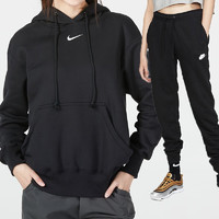 耐克（NIKE）女装套装 23春季新款运动健身训练服休闲时尚卫衣休闲舒适运动裤 DQ5861-010+BV4096-010 XS