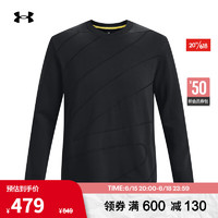 安德玛（UNDERARMOUR）春夏库里Curry男子圆领高尔夫运动长袖T恤1377404 黑色001 XXL