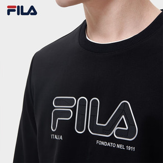 FILA 斐乐官方男子卫衣2023春季时尚休闲基础简约针织套头衫