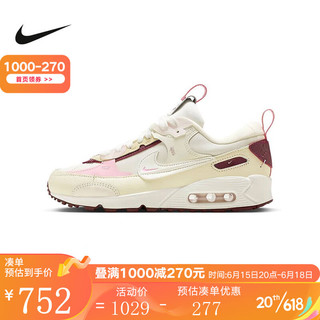 耐克（NIKE） 胜道运动 女鞋新款运动鞋AIR MAX 90彩色刺绣小勾休闲鞋跑步鞋 FD4615-111 38