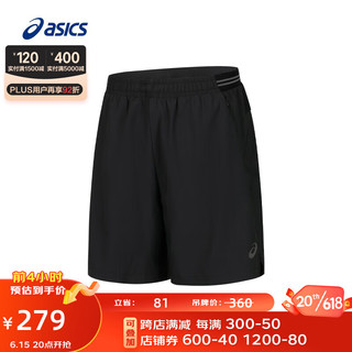 亚瑟士ASICS运动短裤男子反光梭织夜跑7英寸短裤 2011C854-001 黑色 S