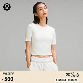 lululemon丨Tight-Fit 女士带内衬 T 恤 LW3GM7S 米白色 XXS