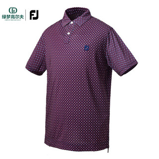 Footjoy高尔夫服装新款男士FJ简约印花设计百搭亲肤golf短袖POLO衫 80430 白蓝印花 S