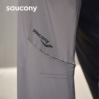 Saucony索康尼4D四面弹男裤运动梭织长裤舒适透气弹力跑步运动裤子 中灰 S(165/76A)