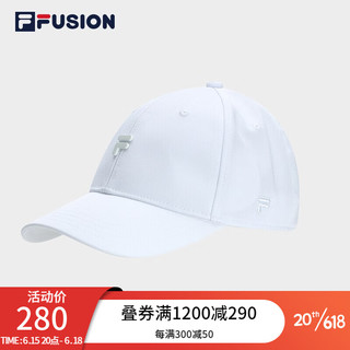 斐乐（FILA）FUSION潮牌棒球帽情侣款2023夏季新款遮阳帽网球运动帽 标准白-WT XS