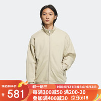 阿迪达斯（adidas）外套男装2023春季新款运动训练休闲立领夹克IK3464 卡其色IK3463 2XL