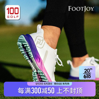Footjoy高尔夫球鞋女23新品Fuel sport轻盈舒适女鞋防泼水无钉鞋 90547白紫粉 36.5码