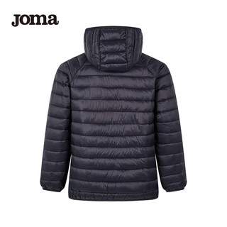 JOMA 荷马运动棉服外套男秋冬季防风保暖棉夹克连帽开衫外套上衣 黑 S