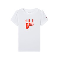 FILA 斐乐 女小童休闲T恤（105-130）女童舒适柔软针织短袖衫