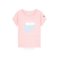 FILA 斐乐 女中小童（105-130）女童T恤夏季透气舒适圆领儿童短袖T