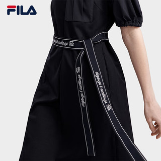 FILA 斐乐 官方女子针织连衣裙2024春季时尚休闲圆领连衣裙