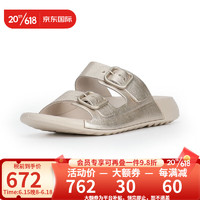 爱步（ECCO）女鞋科摩系列牛皮拖鞋休闲鞋Cozmo W 206833 01688-白金色 35