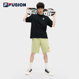 FILA FUSION斐乐潮牌情侣运动T恤2023夏宽松圆领短袖上衣男女