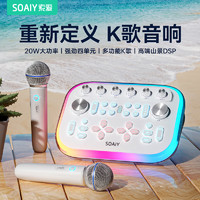 SOAIY 索爱 SG20直播声卡K歌音响手机无线唱歌家用话筒音箱一体麦克风ktv