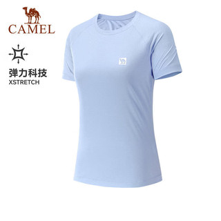 骆驼（CAMEL）健身服装短袖春夏季款女士速干清爽透气时尚跑步T恤J23BA86541-1