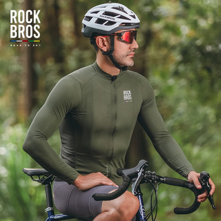 洛克兄弟（ROCKBROS）天路系列骑行服男款长袖上衣夏季山地公路车自行车运动服 军绿色 XXL