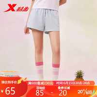 XTEP 特步 运动休闲短裤女时尚活力运动针织短裤877228600046 浅天蓝 M