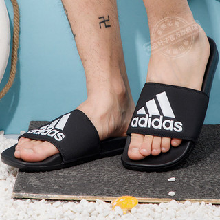 阿迪达斯 （adidas）拖鞋男 2023夏季新款凉拖鞋防滑耐磨涉水鞋沙滩运动鞋男士拖鞋 CG3425-黑色-热推款 39
