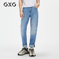 GXG 男装夏季含棉休闲水洗系带商场同款青年牛仔裤