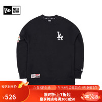 NEW ERA纽亦华2023新款圆领卫衣MLB情侣时尚休闲刺绣套头衫 13546468-黑色 XL