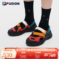 斐乐（FILA）FUSION斐乐潮牌男鞋潮流夏季凉鞋2023夏季新款轻便凉鞋 红蔷薇/黑-AB 39