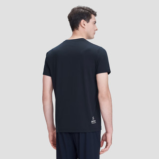 DESCENTE迪桑特 RUNNING系列 男女同款 短袖针织衫 D3293RTS95C BK-黑色 S(165/88A)
