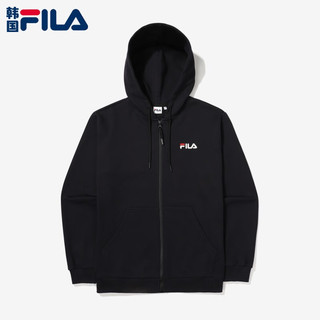 斐乐（FILA） 韩国斐乐直邮男女连帽卫衣情侣拉链开衫长袖运动休闲FS2FTF1101X BLK黑色 090(S)