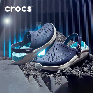 卡骆驰（crocs）男鞋女鞋 2023春新品情侣款Lite Ride克骆格洞洞鞋沙滩鞋 204592-4KO/深蓝/米白 36-37码/M4W6/220mm