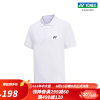 YONEX/尤尼克斯 115189BCR 2023SS训练系列 男款运动POLO恤yy 白色 XO