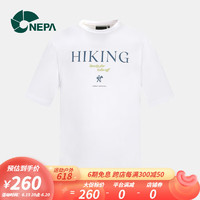 NEPA耐葩户外23年夏季新品男女款运动休闲字母短袖T恤7JD5370 雪白色 175/92A