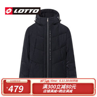 乐途（LOTTO）冬季羽绒服2022年灰鸭绒保暖外套女防风防寒修身柔软上衣服 黑色 160/S